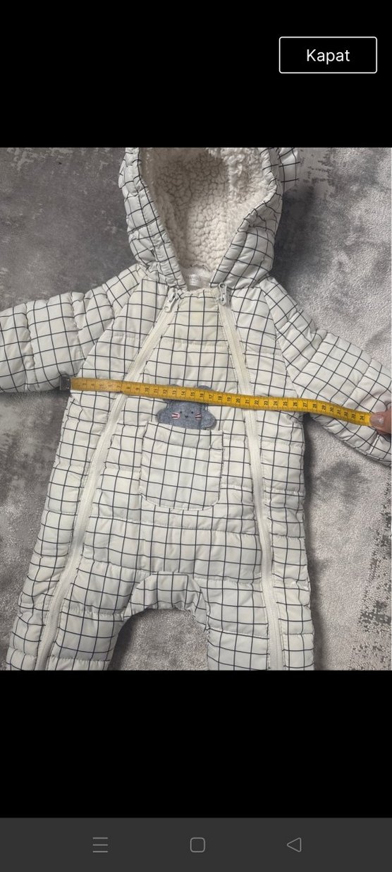 Mango Ekose Desenli Gri Erkek Bebek Kayak Tulumu - Görsel 2