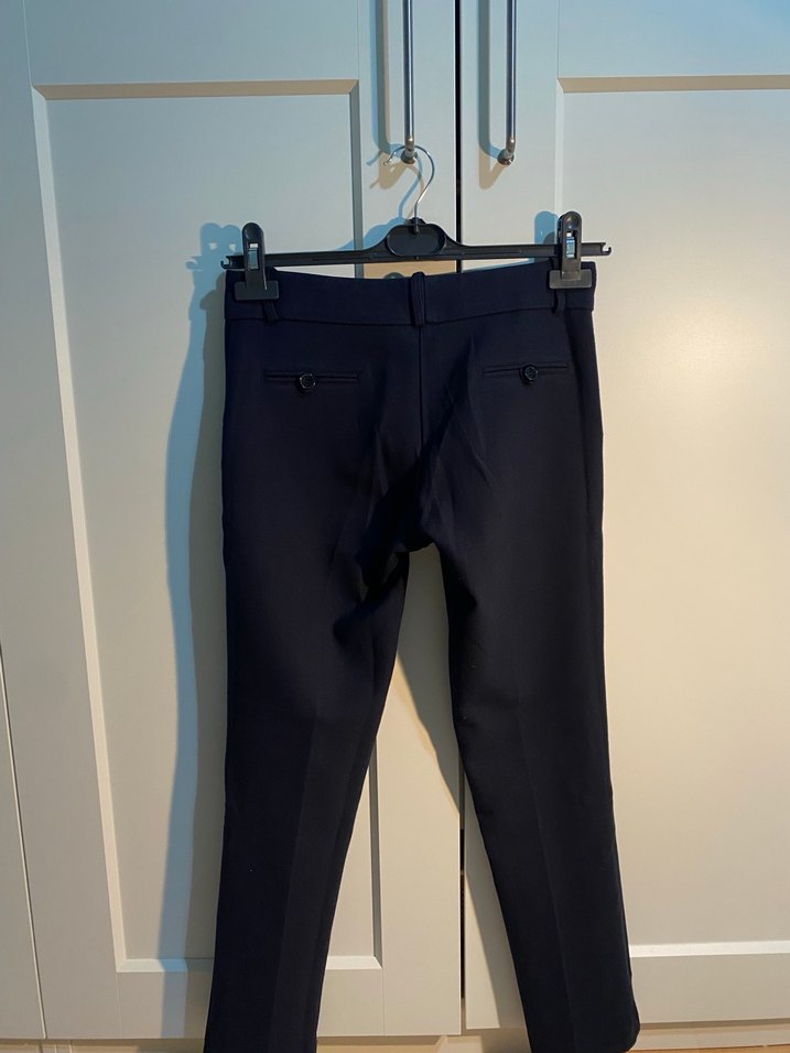 Kadın lacivert düşük bel kumaş pantolon - Görsel 2