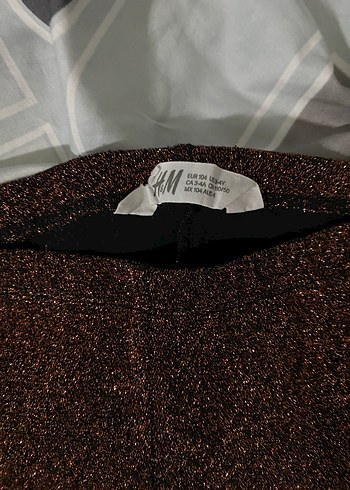 Kız Çocuk Simli Kahverengi Tayt - Görsel 3