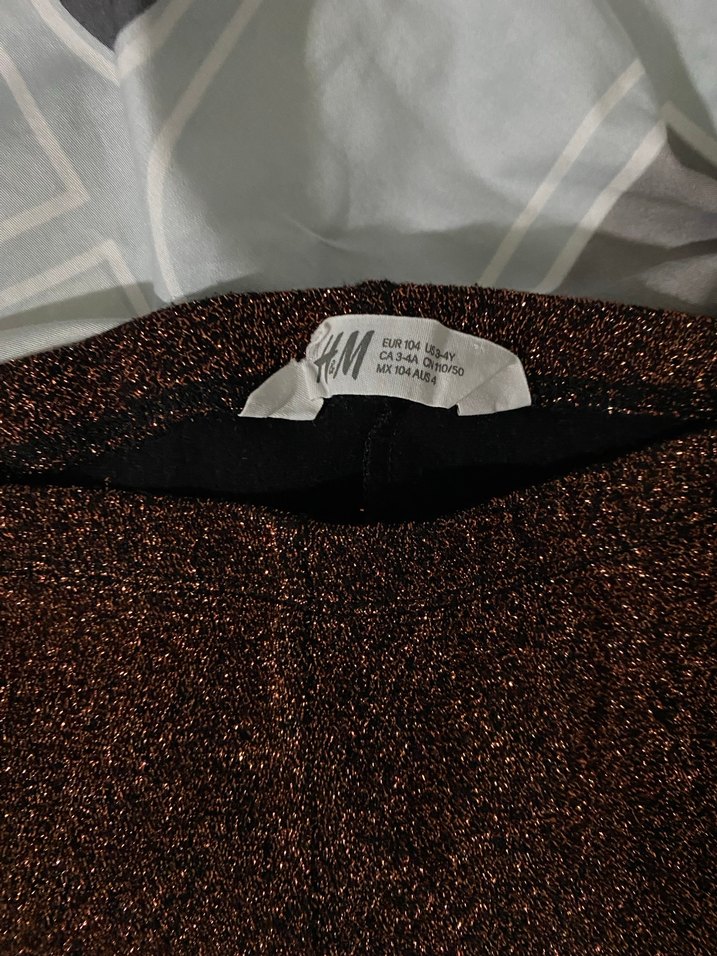 Kız Çocuk Simli Kahverengi Tayt - Görsel 3