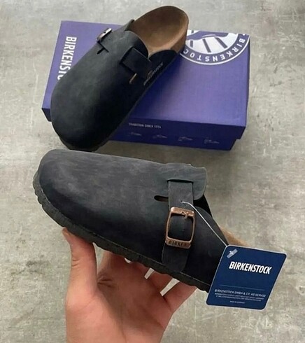 Boston Birkenstock süet erkek önü açık terlik