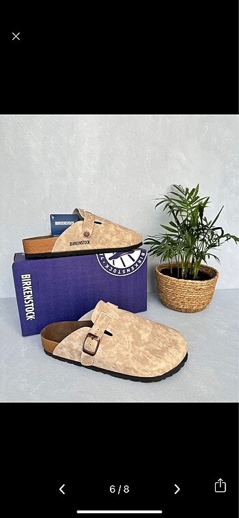Birkenstock önü kapalı deri terlik
