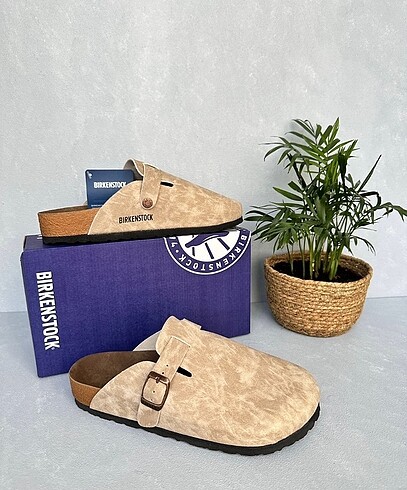 40 Beden Birkenstock önü kapalı deri terlik