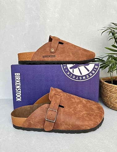 Taba renk Birkenstock unisex terlik