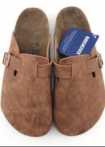 Birkenstock Kahverengi Süet Tokalı Kadın Terlik