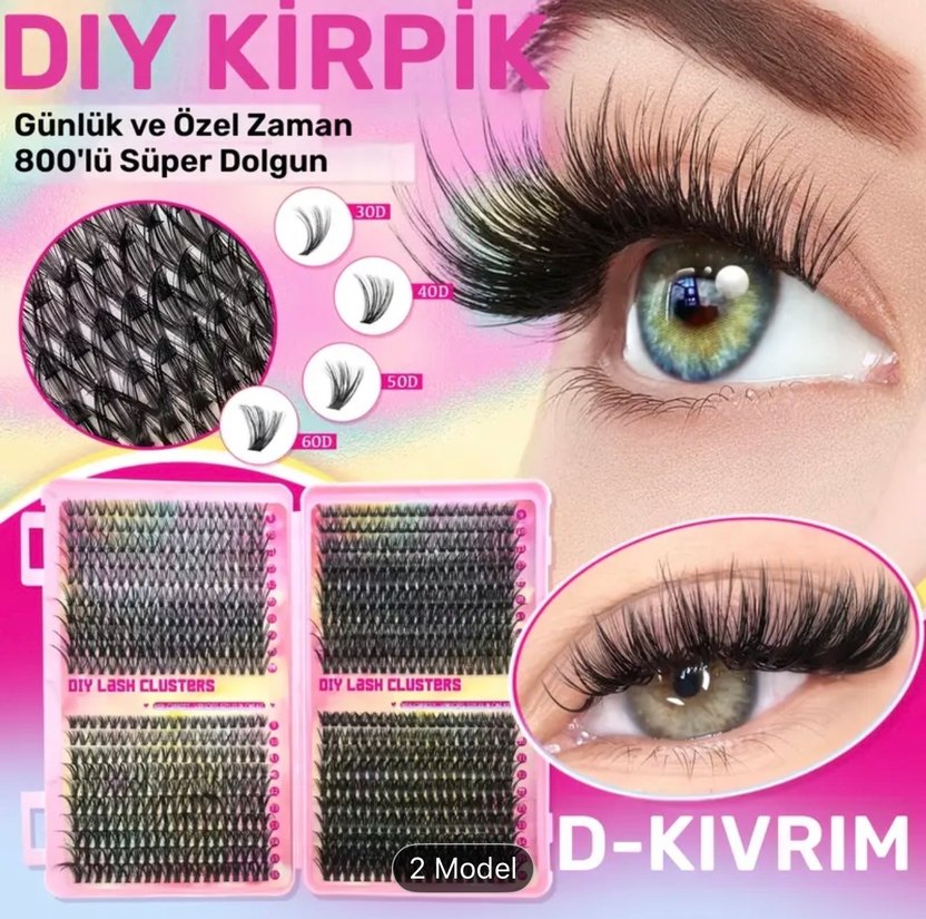 800 adet  Doğal Görünümlü Takma Kirpik Seti - Görsel 5