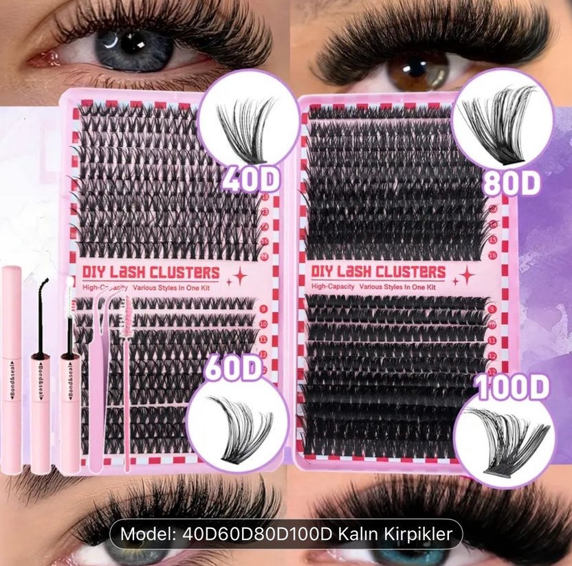 800 adet  Doğal Görünümlü Takma Kirpik Seti - Görsel 2