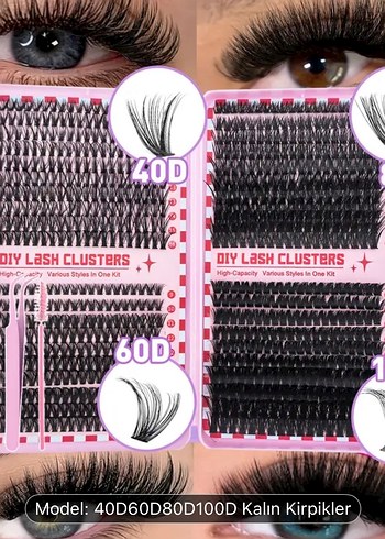 Pembe Işıltılı 800 adet Takma Kirpik Seti - Görsel 2