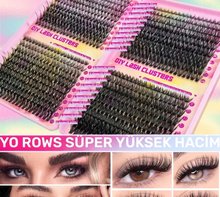 Pembe Işıltılı 800 adet Takma Kirpik Seti - Görsel 4