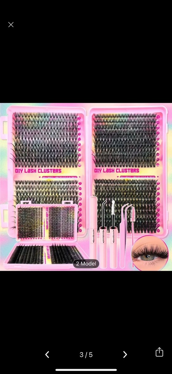 Pembe Kutuda tam set 800lü  Renk Takma Kirpik Seti - Görsel 5