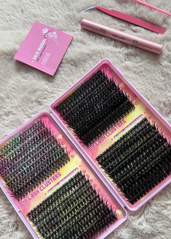 Pembe Kutuda 800lü tam set Koyu Renk Takma Kirpik Seti - Görsel 3