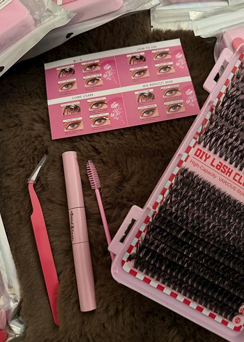 800lü  Pembe kutulu  Takma Kirpik full Set - Görsel 5