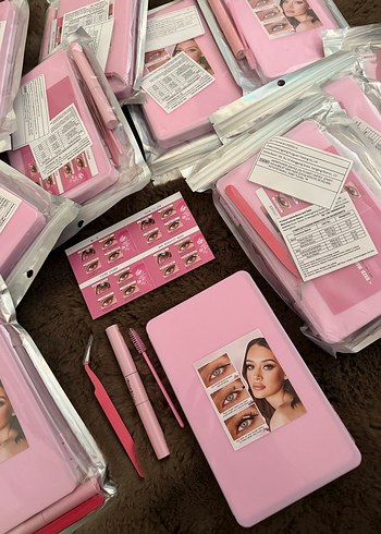 800lü  Pembe kutulu  Takma Kirpik full Set - Görsel 2