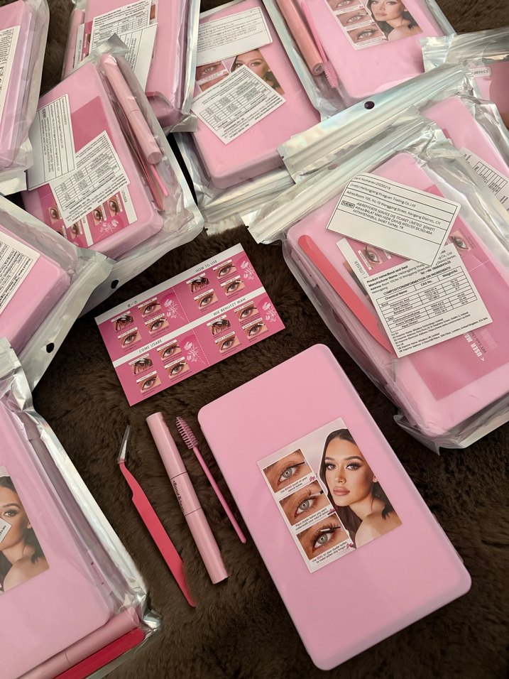 800lü  Pembe kutulu  Takma Kirpik full Set - Görsel 2