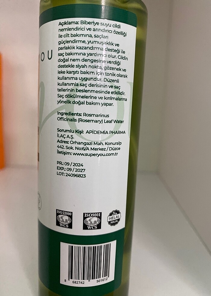 Hiç kullanılmamış saf biberiye suyu - Görsel 3