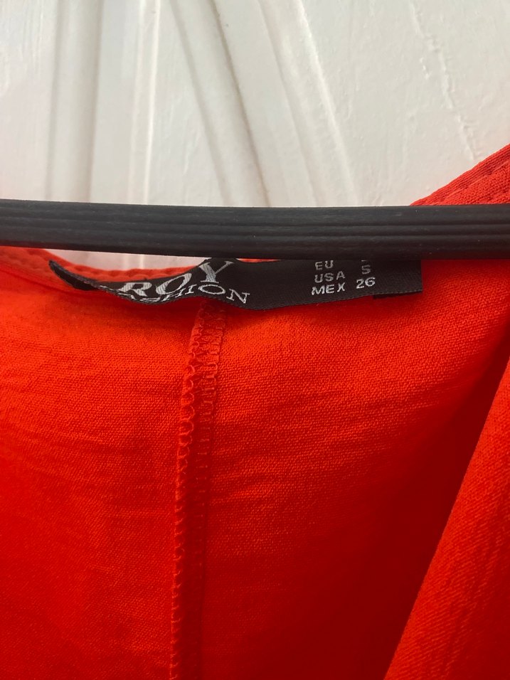 Koyu Kırmızı Midi V Yaka beli lastikli tulum - Görsel 4