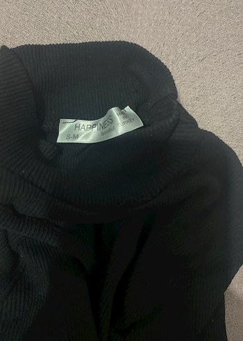 Siyah Yüksek Yakalı İnce Triko Kazak S-M - Görsel 2