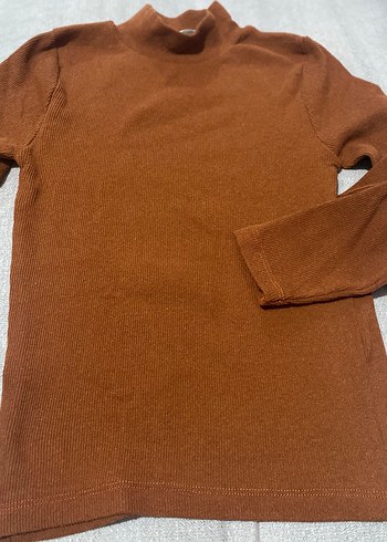 Kahverengi Yarım Balıkçı Yaka Kadın Kazak S-M - Görsel 4