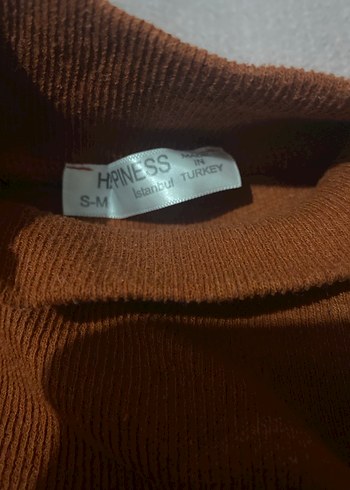 Kahverengi Yarım Balıkçı Yaka Kadın Kazak S-M - Görsel 3