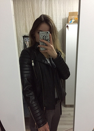 s Beden siyah Renk Deri ceket 