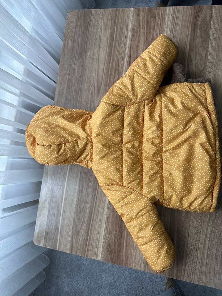 Kapüşonlu Sarı ayıcıklı Çocuk Mont - Görsel 2