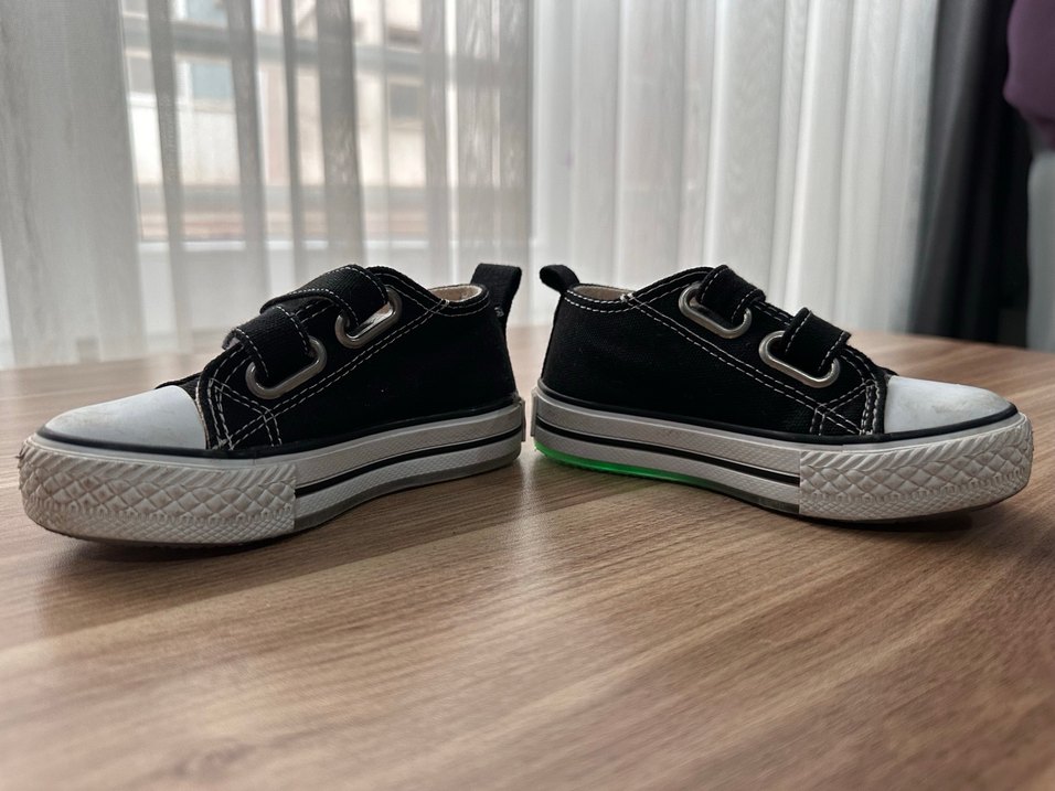 Siyah  Çocuk  ışıklı converse Spor Ayakkabı - Görsel 2