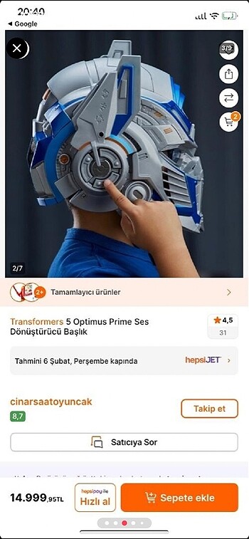  Beden Renk Transformers maske