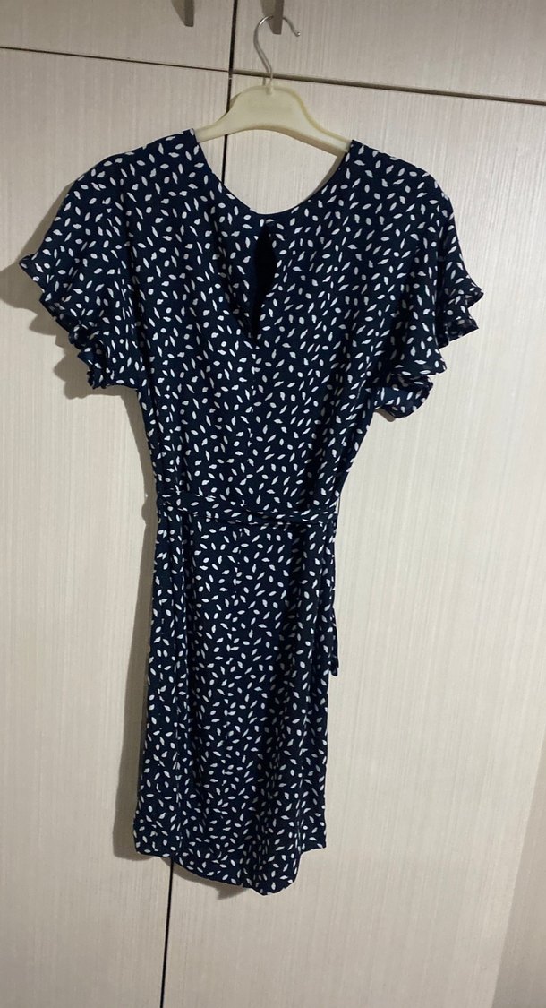 Fırfırlı Kısa Kollu Mini Elbise - Görsel 2