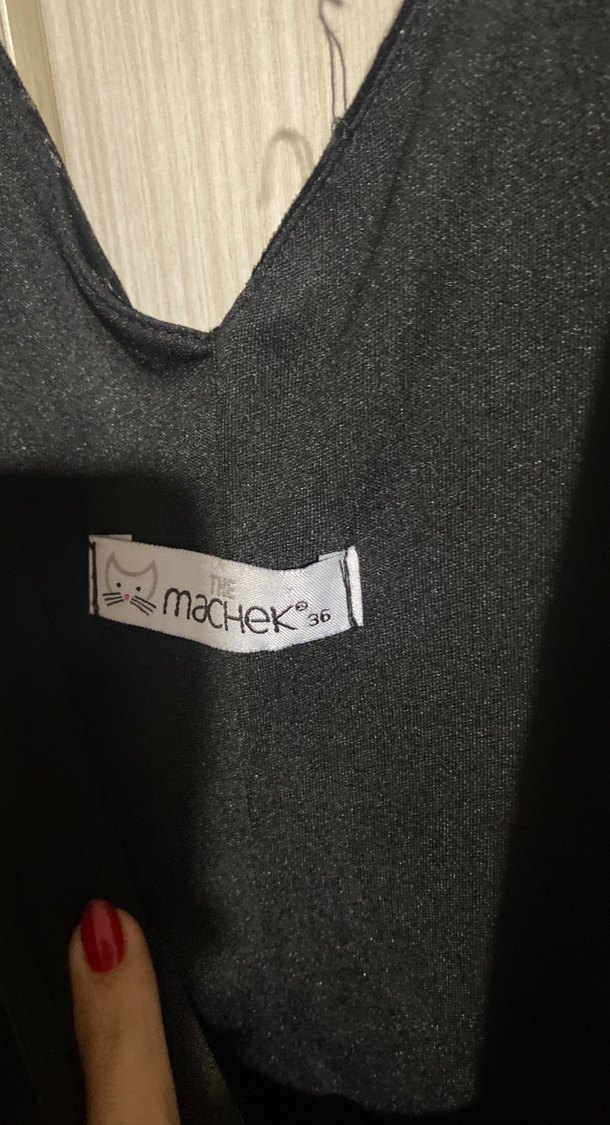 Drapeli Siyah Midi Gotik Kadın Elbise - Görsel 4