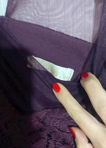 Bordo Dantel Midi Straplez Gece Elbisesi - Görsel 3