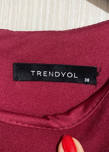 Bordo Drapeli Midi Kadın Elbise - Görsel 2