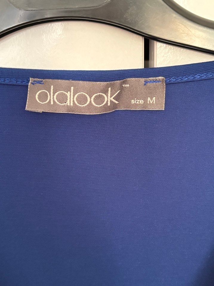 Degaje Yaka Mavi V Yaka Kolsuz Bluz Vatkalı - Görsel 4