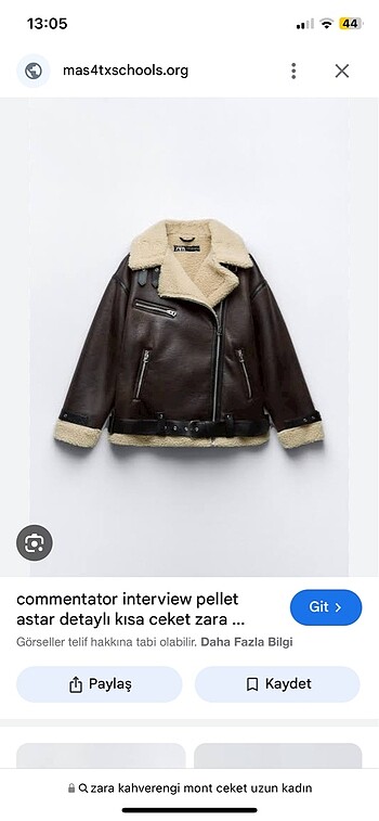 s Beden Zara kahverengi mont ceket