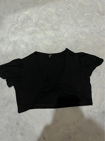 s Beden siyah bolero crop