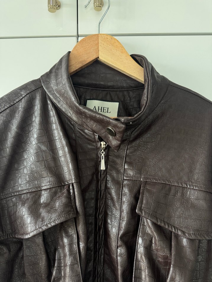 acı kahve bele oturan ceket - Görsel 2