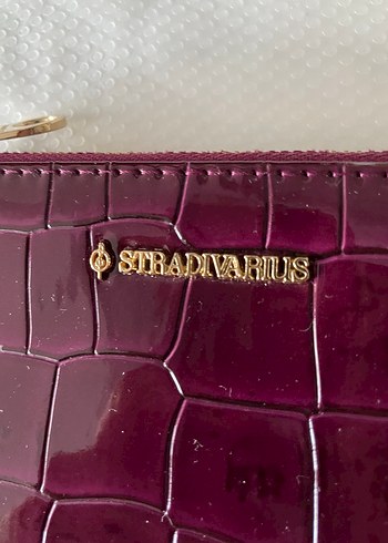 Stradivarius Stradivarius Bordo Parlak Deri Fermuarlı Kadın Cüzdanı