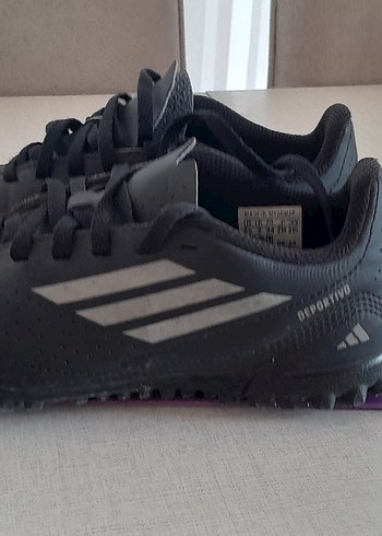 Siyah Erkek çocuk Futbol Ayakkabısı Velcro Kayışlı