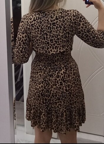 l Beden Leopar elbise