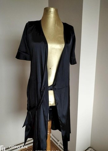 Adil Işık Uzun Siyah Kadın Sabahlık - Görsel 2