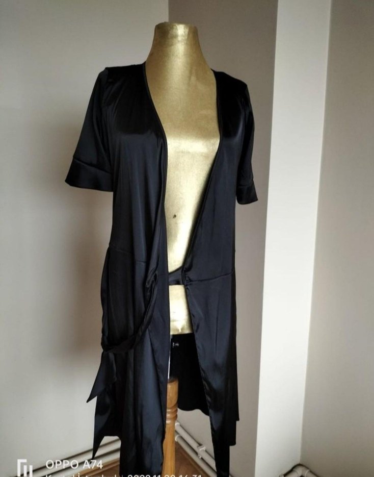 Adil Işık Uzun Siyah Kadın Sabahlık - Görsel 2