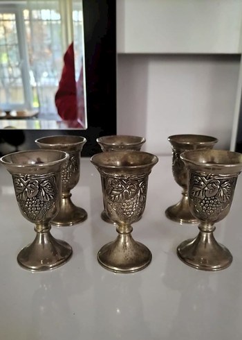 Alman Gümüşü Ayakli Kadeh Seti 
Şerbetlik yükseklik 7.5 cm. - Görsel 3