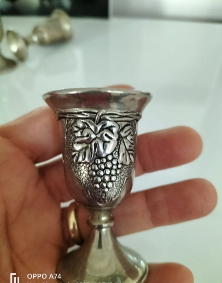 Alman Gümüşü Ayakli Kadeh Seti 
Şerbetlik yükseklik 7.5 cm. - Görsel 2