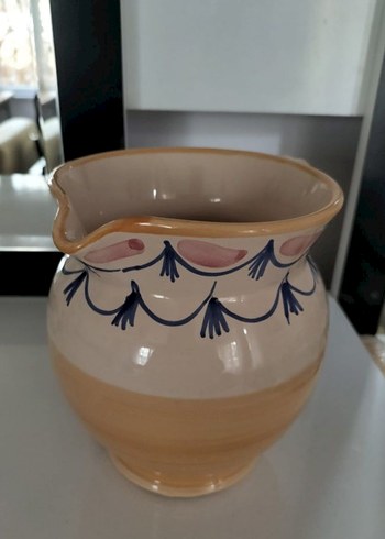 Italyan El Yapimi Desenli Seramik Sürahi - Görsel 5