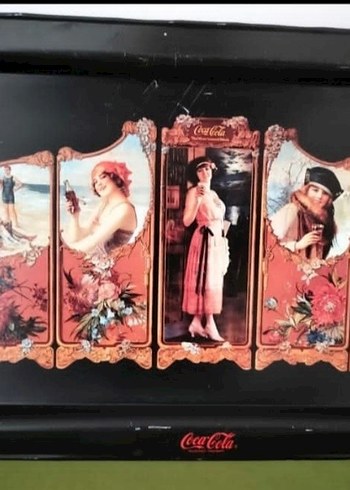 Kolleksiyonluk Coca-Cola Temalı Metal Tepsi Retro 30 cm. - Görsel 3