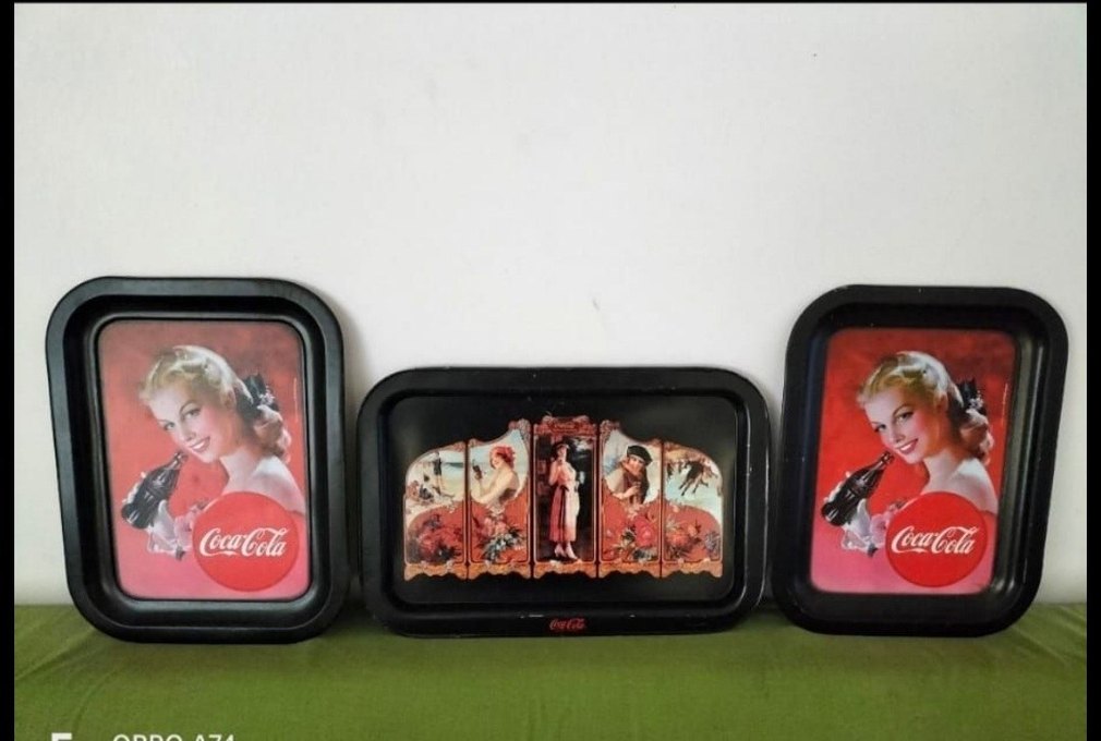 Kolleksiyonluk Coca-Cola Temalı Metal Tepsi Retro 30 cm. - Görsel 2
