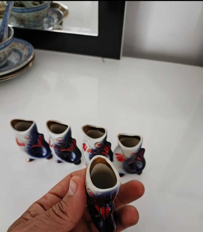 Italyan Seramik Koi Balık Figürlü Vazo Seti - Görsel 4