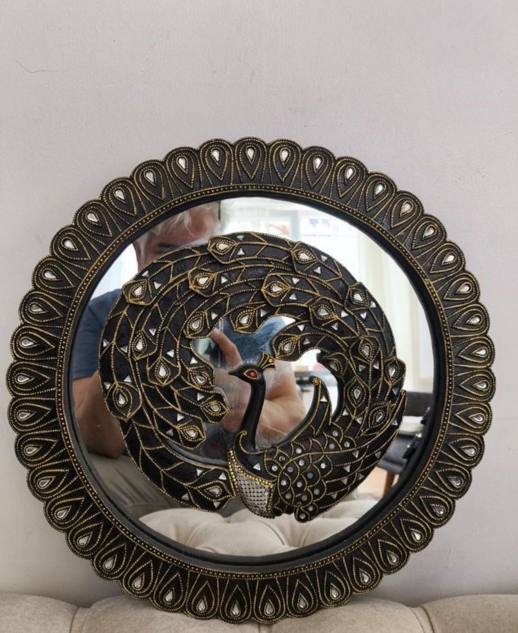 Uzak Doğudan Dekoratif Yuvarlak Ayna 
36 cm. Çapı. - Görsel 3