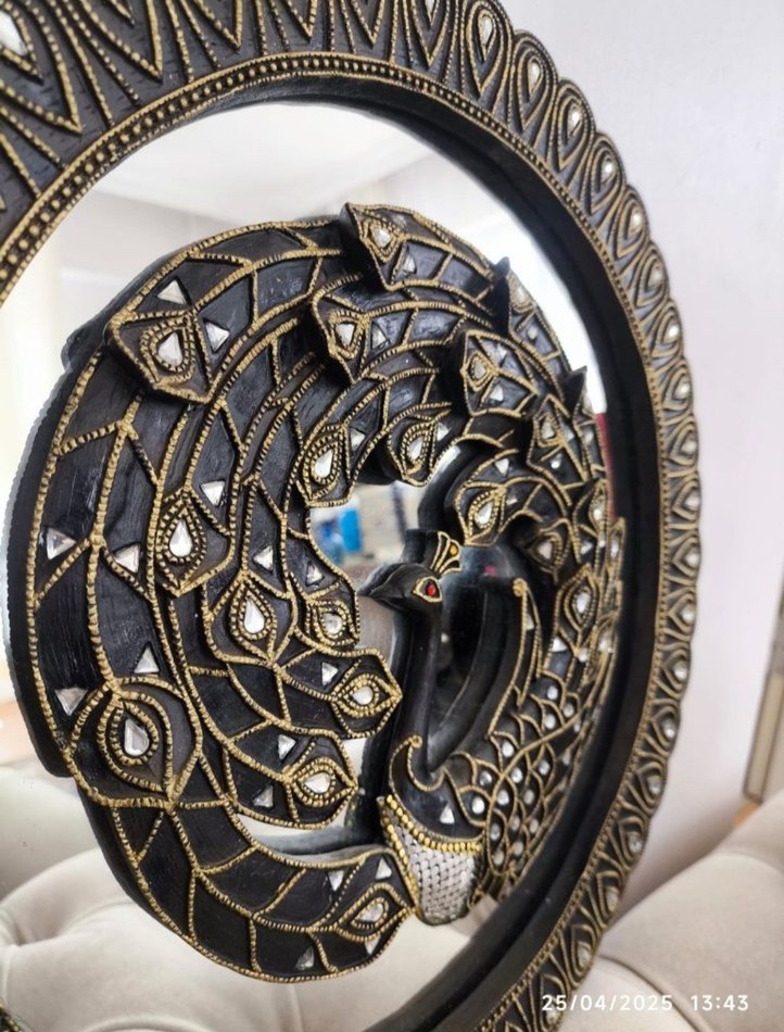 Uzak Doğudan Dekoratif Yuvarlak Ayna 
36 cm. Çapı. - Görsel 2