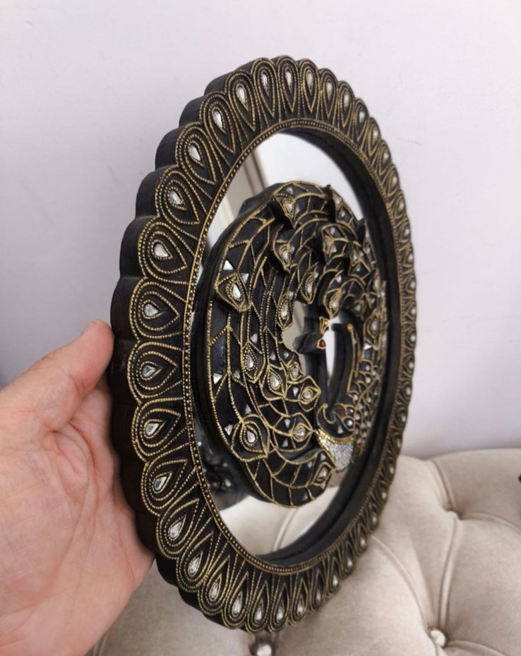 Uzak Doğudan Dekoratif Yuvarlak Ayna 
36 cm. Çapı. - Görsel 5