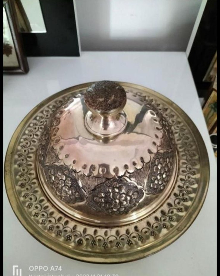 Elişi Bakır Kapaklı Şekerlik - Görsel 2